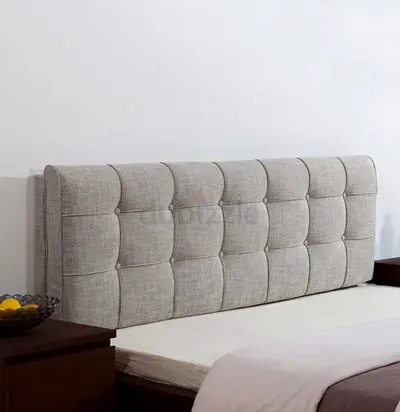 Upholstered Fabric Headboard - Light Grey, Button-Tufted