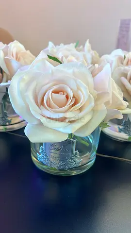Decorative Faux Roses in Glass Votives with rose fragance