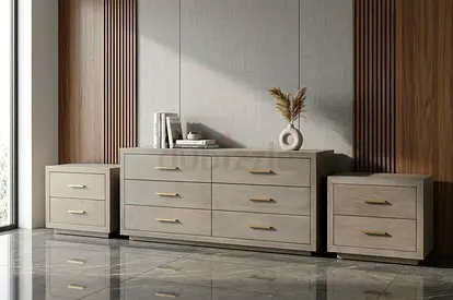 Marina homes Modern 6-Drawer Dresser and Matching Nightstand Set