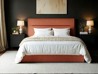 Horizontal sleek line headboard queen hydraulic bed