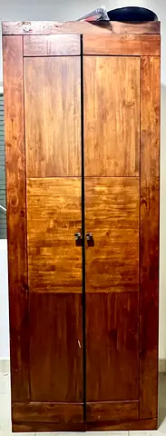 Solid Wood Tall Wardrobe / Armoire - Natural Finish