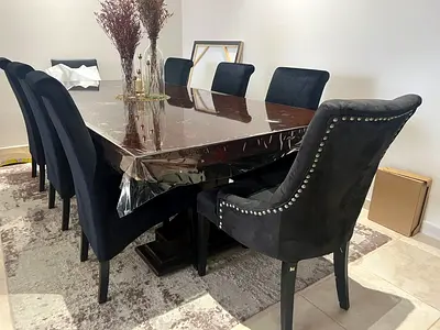 Wooden 8 + 1 Dining Table set