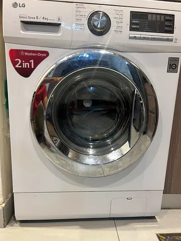 LG 2-in-1 Front Load Washer Dryer - 8/4 kg, White