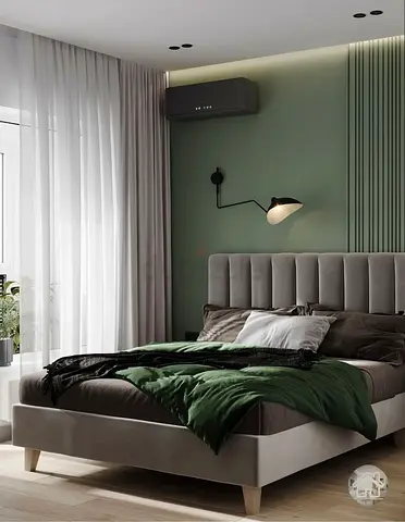 Modern Upholstered Bed Frame with Fluted Headboard