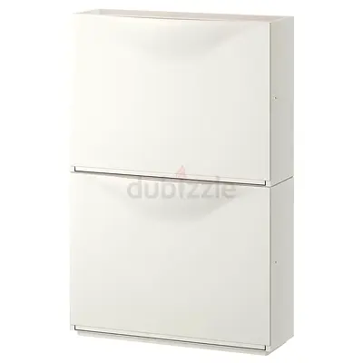 x4 IKEA Shoe Cabinet White Flip Doors, Slim Design