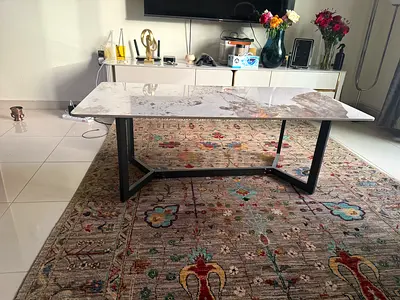 Designer Marble Coffee Table — One-Off Piece, Real Stone Top