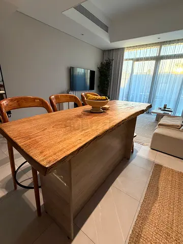 Solid Wood Kitchen Island /breakfast bar / outside bar/ Large Dining Table - Natural Live Edge