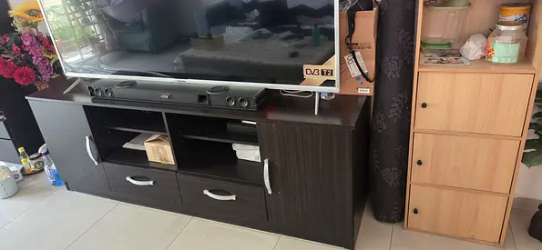Dark Wood TV Stand with Storage /TV CABINET