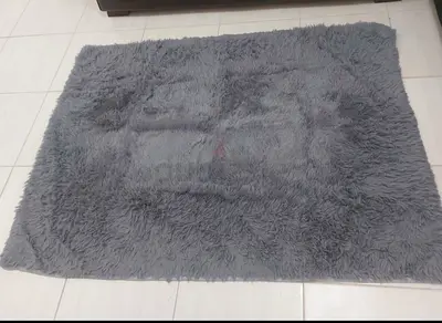 Soft Grey Shaggy Area Rug - Good Condition