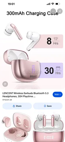 Lencent Wireless Bluetooth Earbuds with Charging Case (Rose Gold)
