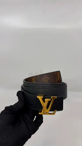 Louis Vuitton Black Monogram Canvas and Leather LV Initiales Reversible Belt Size 75