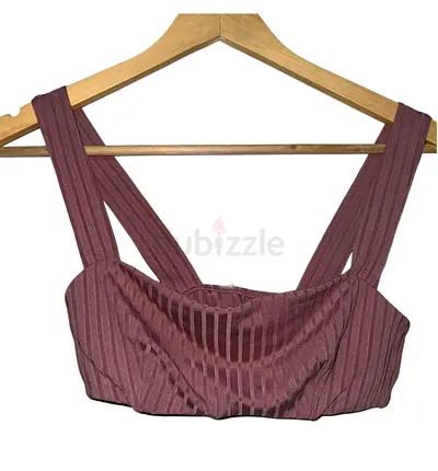 Mauve Ribbed Crop Top / Bralette