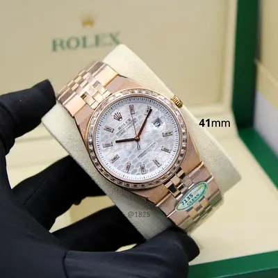 Rolex 41mm Rose Gold Jubilee Bracelet Supre Master Copy Watch with White Pattern Dial
