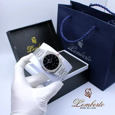 Lemberto Stainless Steel Mens Watch Model L1690 - Black Dial, New in Box