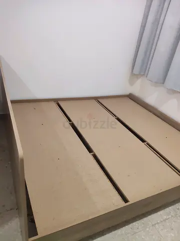 King size wooden bed frame with slatted base - good condition