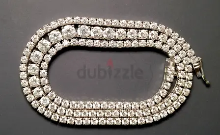 Necklace natural  diamond 18kt  white gold
