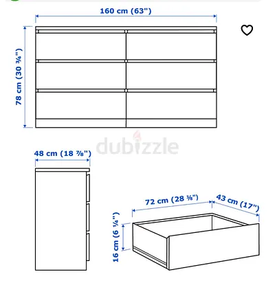 IKEA Malm 6-Drawer Dresser / Chest. Great condition