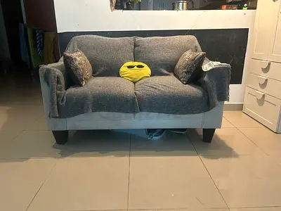 2-seater Grey Fabric Sofa - Good Condition