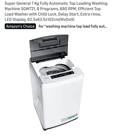 Super General Top Load Washing Machine