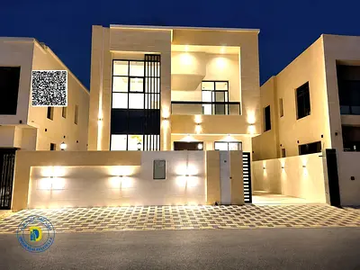 For sale, a 5-bedroom villa, including registration fees, super deluxe finishing, in the Al Yasmeen area, Ajman, bank financing