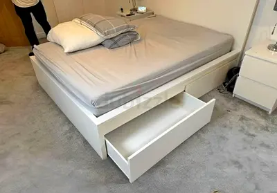 IKEA Malm Queen size bed frame with mattress - good condition