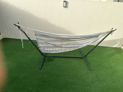 Free-standing outdoor hammock with metal stand - need new fabric