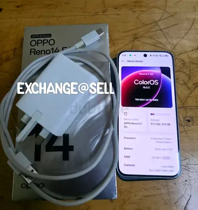 OPPO RENO 14F 512GB TDRA VERSION FULL BOX