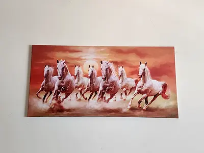 Seven horses running painting