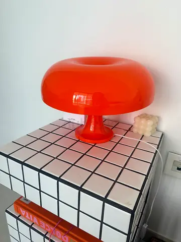 Orange retro mushroom table lamp - good condition