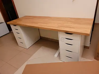 IKEA x2 ALEX wood drawer 70x36x58 + Desktop wood board- KARLBY N WT 186X63.5x3.8 OAK