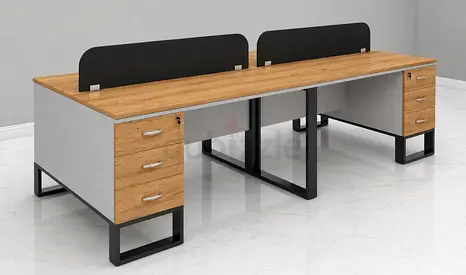 4-Person Office Workstation Desk – Custom Made | Modern Design