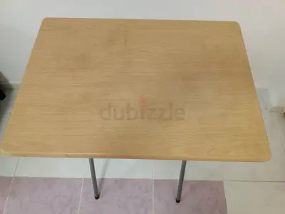 Light wooden rectangular side table with metal legs