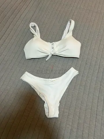 White Two-Piece Bikini Set - Size S (Good Condition)