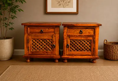 Marina Home Solid Wood Side Tables