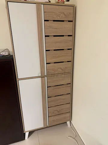 Ikea-style sliding door wardrobe - 2-panel, oak finish (good condition)