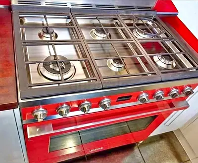 Smeg heavy duty top gas with electric oven 90cm