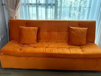Mustard Yellow 3-seater Sofa / Sofa Bed - excellent Condition