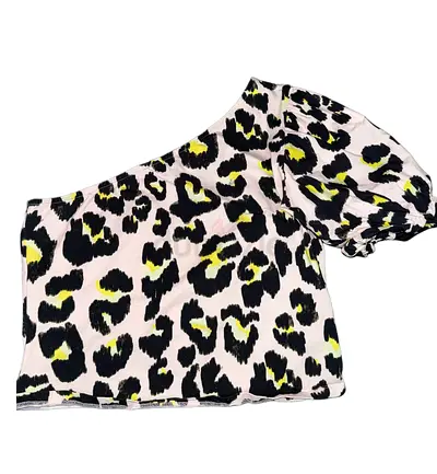 Leopard Print One Shoulder Top
