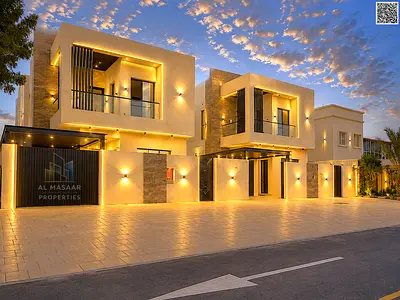 Excellent villa in Al Muwaihat, close to the mosque, Ajman Academy, and the Saudi German Academy, with a 15-meter front setback and freehold ownership