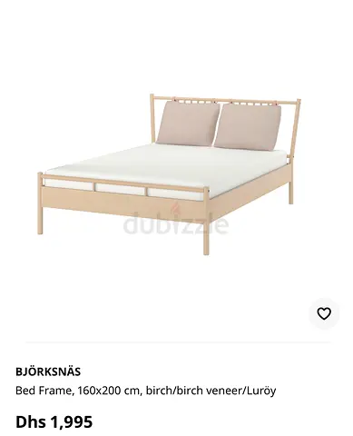 Bjorksnäs 160x200 Birch Bed Frame - Good Condition