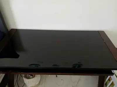 Wooden Desk - glass top - working, studying, gaming