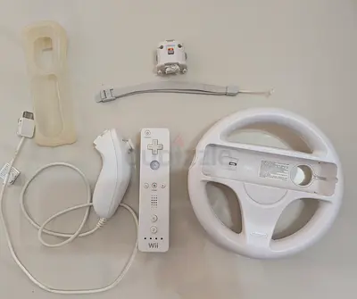 Nintendo Wii Remote + Nunchuk + Wheel + MotionPlus accessory bundle all original