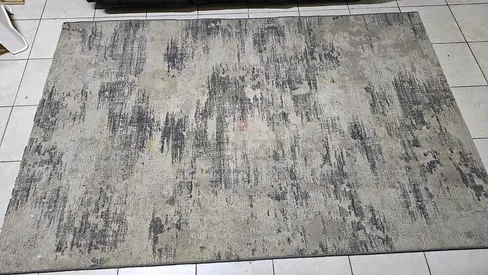 Modern Abstract Area Rug in Grey and Charcoal(Final Price)