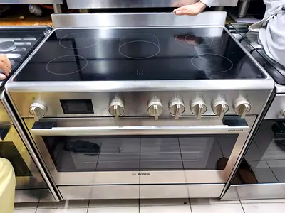 BOSCH latest model series 6 electric ceramic 5 hobs stove oven dual fan cooking range 90x60 made Ita