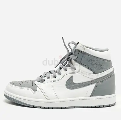 Original Air Jordans Jordan 1 Retro OG Stealth Size 44.5 White/Grey Leather High Top Sneakers