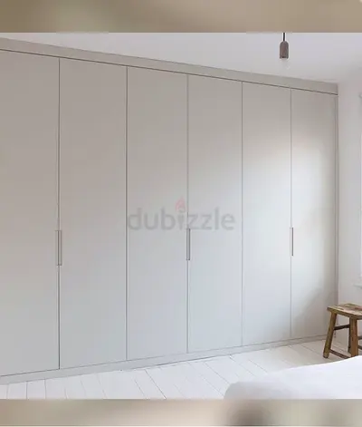 Built-in Minimalist 6-Door Wardrobe — White Matte Finish