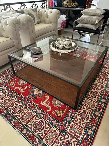 Marina Home Solid Wood and Glass Coffee Table