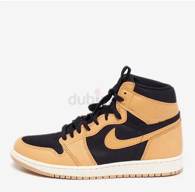 Original Air Jordans Jordan 1 Retro OG Heirloom Size 44 Beige/Black Leather and Canvas