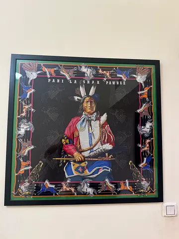 Framed Hermès discontinue scarf