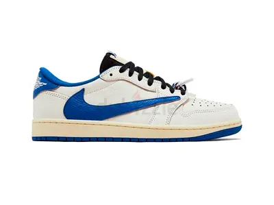 Air Jordan 1 Retro Low OG SP Fragment x Travis Scott Sail Military Blue